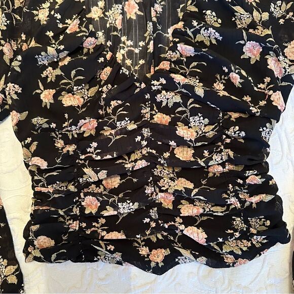 Free People Final Rose Blouse in Black Combo XS - Picture 4 of 12